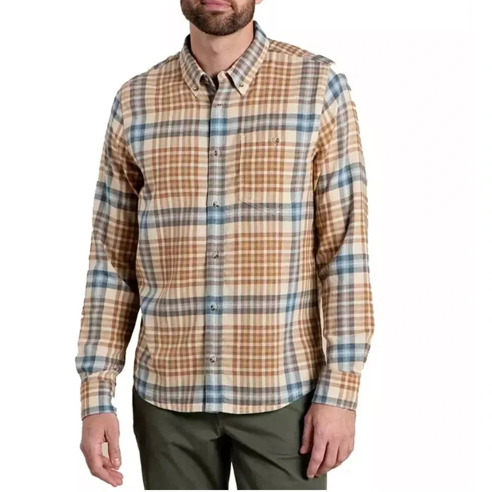 Men Toad & Co Airsmyth Long Sleeve Lightweight Flannel Shirt sustainable comfy